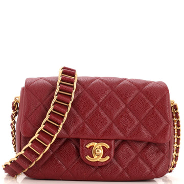 Chanel Chain Soul Flap Bag Quilted Caviar Medium