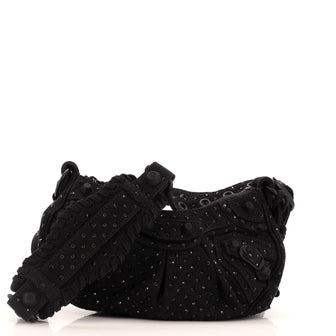 Balenciaga Le Cagole Giant Studs Shoulder Bag Rhinestones XS