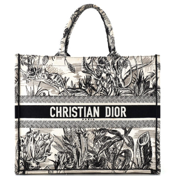 Christian Dior Book Tote Embroidered Canvas Large