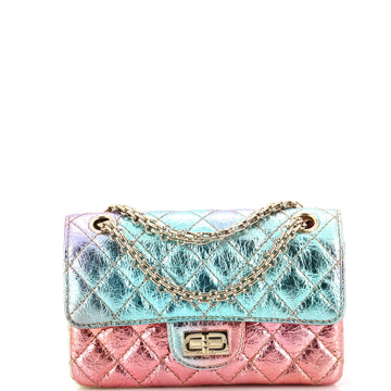 Chanel Rainbow Reissue 2.55 Flap Bag Quilted Multicolor Metallic Goatskin Mini