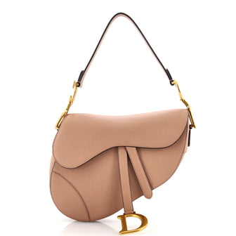 Christian Dior Saddle Handbag Leather Medium