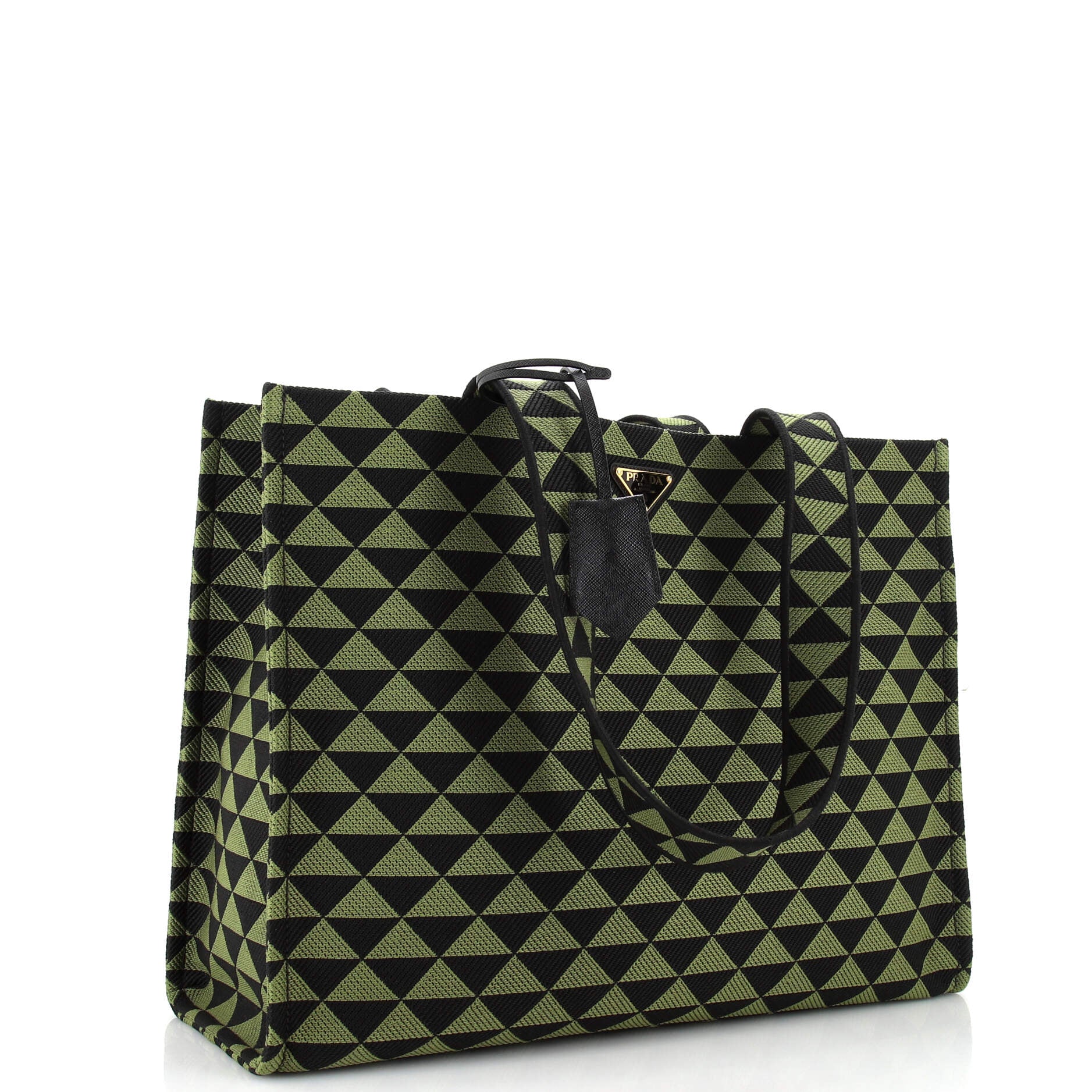Prada Symbole Shopper Tote Jacquard Horizontal Green 2692051