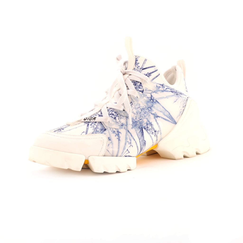 Christian Dior Women's D-Connect Sneakers Printed Technical Fabric Blue  2692571