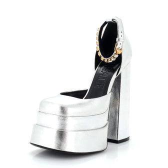 Versace Women's Medusa Aevitas Platform Pumps Leather with Crystals