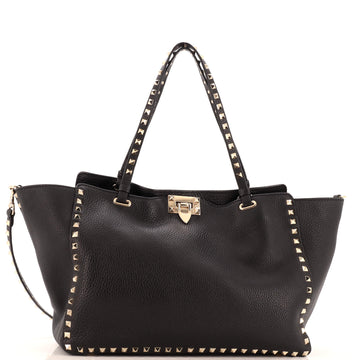 Valentino Garavani Rockstud Tote Pebbled Leather Medium