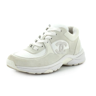 Chanel Women's CC All Over Print Low-Top Sneakers Suede