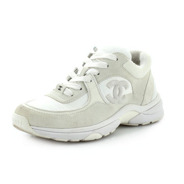 Chanel Women's CC All Over Print Low-Top Sneakers Suede
