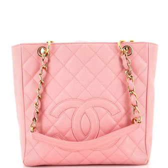 Chanel Petite Shopping Tote Quilted Caviar Large