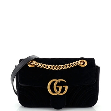 Gucci GG Marmont Flap Bag Matelasse Velvet Small