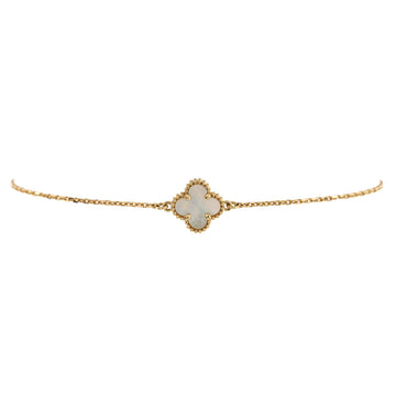 Van Cleef & Arpels Sweet Alhambra Bracelet 18K Yellow Gold and Mother of Pearl
