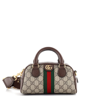 Gucci Ophidia Convertible Boston Top Handle Bag GG Coated Canvas Mini
