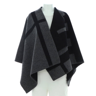 Burberry Women's Mega Check Cape Wool and Cashmere