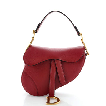 Christian Dior Saddle Handbag Leather Mini