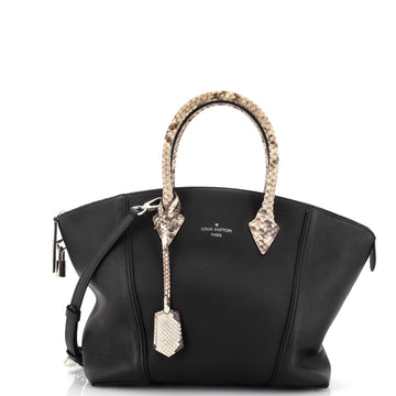Louis Vuitton Soft Lockit Handbag Leather with Python PM