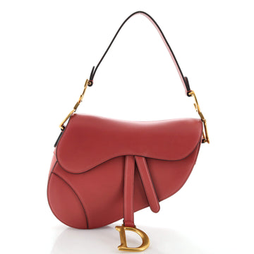 Christian Dior Saddle Handbag Leather Medium