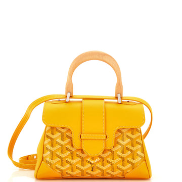 Goyard Saigon Top Handle Bag Coated Canvas with Leather Mini