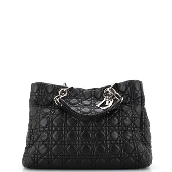 Christian Dior Soft Chain Tote Cannage Quilt Lambskin Large