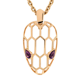 Bvlgari Serpenti Seduttori Pendant Necklace 18K Rose Gold with Amethyst