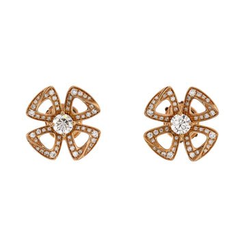 Bvlgari Fiorever Stud Earrings 18K Rose Gold and Diamonds