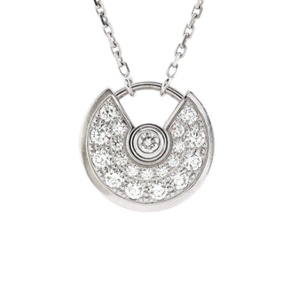 Cartier Amulette de Cartier Pendant Necklace 18K White Gold and Pave Diamonds XS