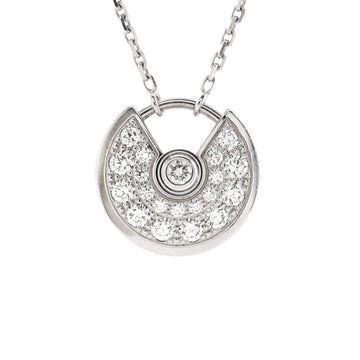 Cartier Amulette de Cartier Pendant Necklace 18K White Gold and Pave Diamonds XS