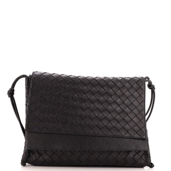 Bottega Veneta Knot Strap Shoulder Bag Intrecciato Leather Medium