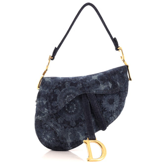 Christian Dior Saddle Bag Tie Dye Printed Denim Medium