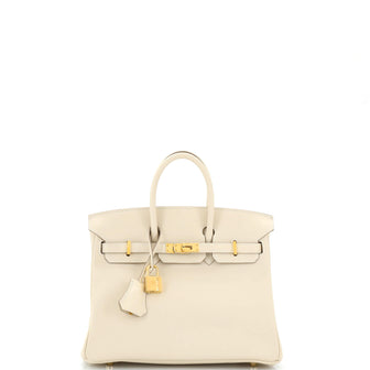 Hermes Birkin Handbag Light Swift with Gold Hardware 25