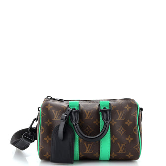Louis Vuitton Keepall Bandouliere Bag Macassar Monogram Canvas 25
