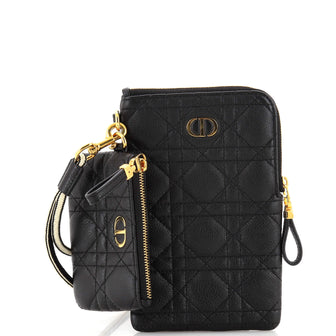 Christian Dior Caro Multifunctional Pouch Cannage Quilt Calfskin