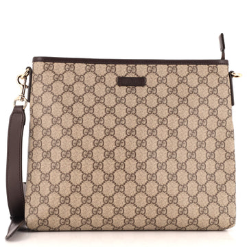 Gucci Zip Top Messenger Bag GG Coated Canvas Medium