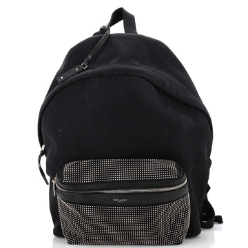 Saint Laurent City Backpack Studded Canvas Medium