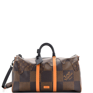 Louis Vuitton Nigo Keepall Bandouliere Bag Limited Edition Giant Damier and Monogram Canvas 50
