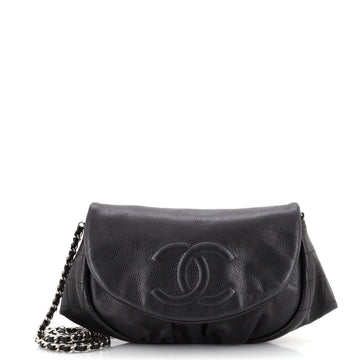 Chanel Half Moon Wallet on Chain Caviar