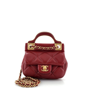 Chanel Lady Handle Flap Card Holder on Chain Quilted Calfskin