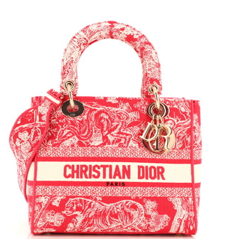 Christian Dior Toile de Jouy Lady D-Lite Bag Embroidered Canvas