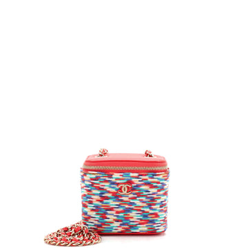 Chanel Classic Vanity Case with Chain Multicolor Embroidered Thread Mini