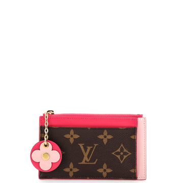 Louis Vuitton Zipped Card Holder NM Limited Edition Blooming Flowers Monogram Canvas and Leather