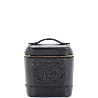 Chanel Vintage Timeless Cosmetic Case Caviar Tall