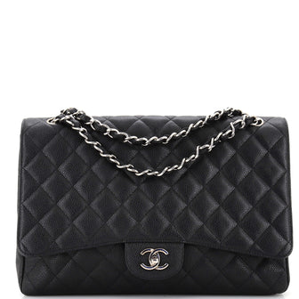 Chanel Classic Single Flap Bag Quilted Caviar Maxi