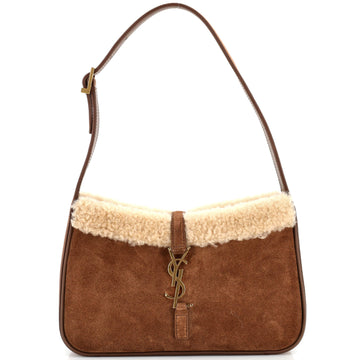 Saint Laurent Le 5 a 7 Hobo Suede with Shearling Small