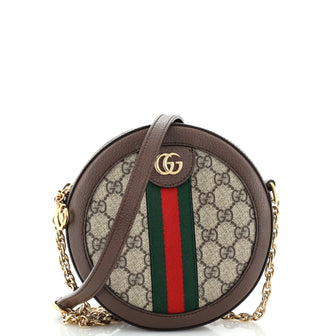 Gucci Ophidia Round Shoulder Bag GG Coated Canvas Mini