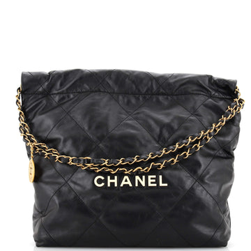 Chanel 22 Chain Hobo Quilted Calfskin Small