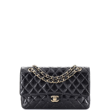 Chanel Vintage Classic Double Flap Bag Quilted Glitter Patent Medium