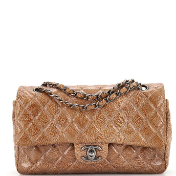Chanel Vintage Classic Double Flap Bag Quilted Crinkled Patent Jumbo