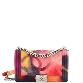 Chanel Flower Power Boy Flap Bag Quilted Lambskin Old Medium