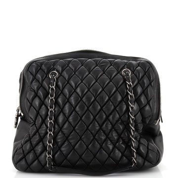 Chanel New Bubble Expandable Frame Zip Satchel Quilted Lambskin Large