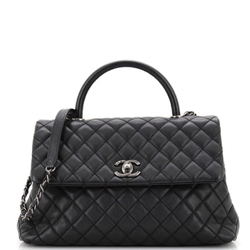 Chanel Coco Top Handle Bag Quilted Caviar Medium