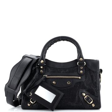 Balenciaga City Classic Studs Bag Perforated Leather Mini