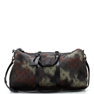Louis Vuitton Keepall Bandouliere Bag Limited Edition Camouflage Monogram Nylon 50
